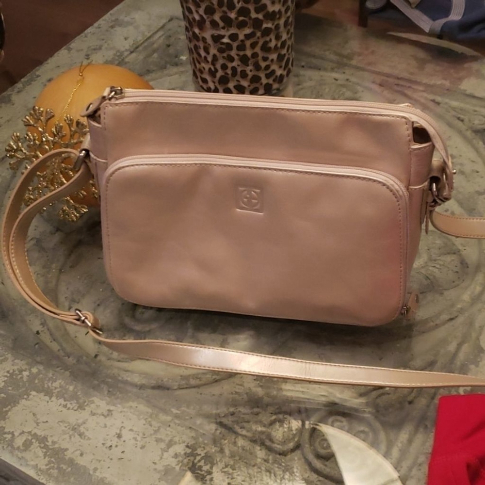 Vtg GIANNI Bernini Leather Cross Hody Peary Purse Bag
